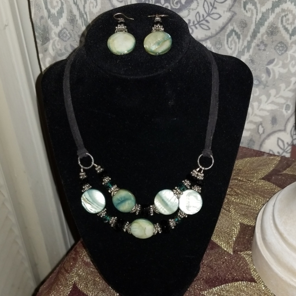 Handcrafted necklace and earrings